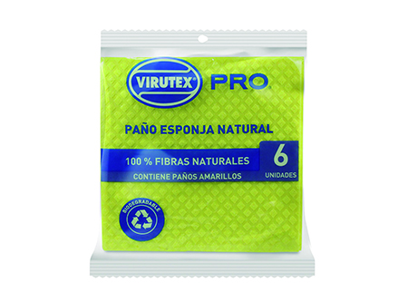  PANO ABSORB/ESPONJA  X 6 VIRUTEX PRO AMARILLO 