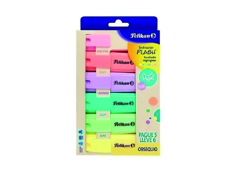  DESTACADOR PASTEL PELIKAN DP X 6 COLORES 