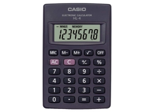  CALCULADORA BASICA BOLS. CASIO HL-4  8 DIG. 