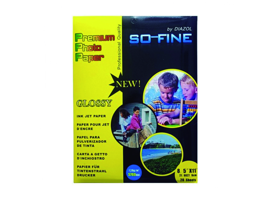  PAPEL FOTOG. CARTA 20 HJ.BRILLANTE 120GR DIAZOL 