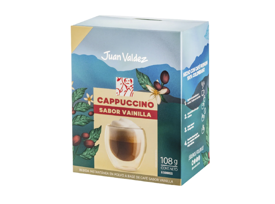  CAFE JUAN VALDEZ CAPPUCCINO VAINILLA 18 GR X 6 UND 