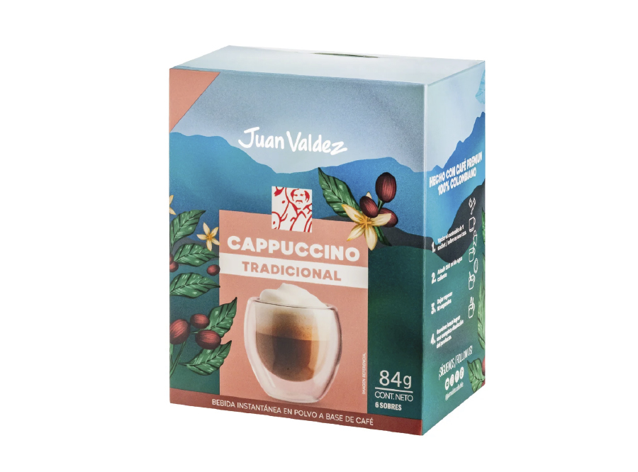  CAFE JUAN VALDEZ CAPUCCINO TRADICIONAL 14 GR X 6 U 