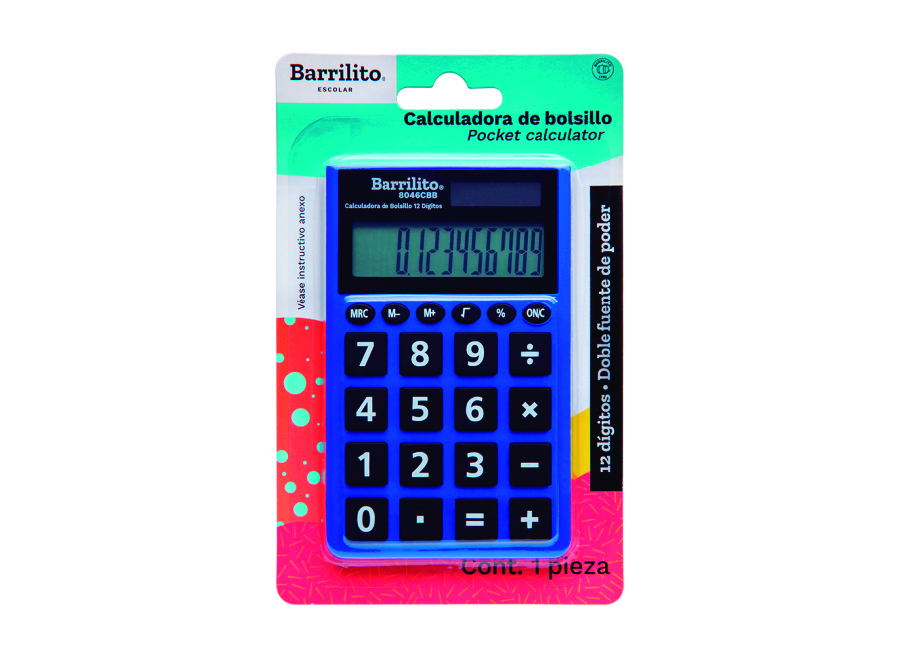  CALCULADORA BASICA BOLS. BARRILITO 12DIG 8046CBB 