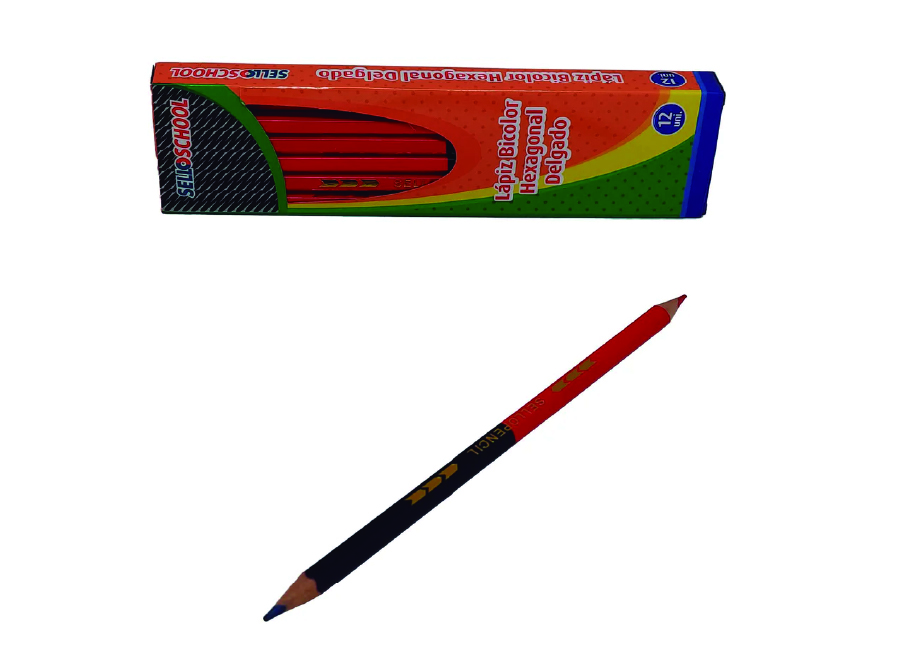  LAPIZ BICOLOR DELGADO HEXAG. DP X 12 UN SELLOFFICE 