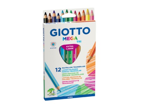  LAPIZ COLOR 12UN. JUMBO MEGA-TRI GIOTTO** 