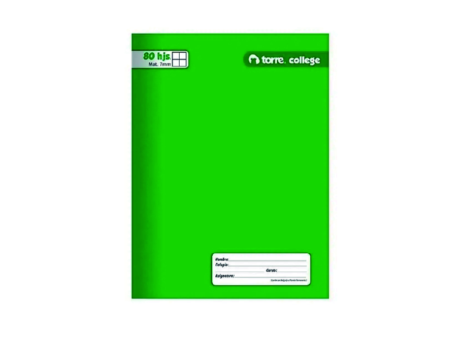  CUADERNO COLLEGE M7 80 HJ LISO TORRE 