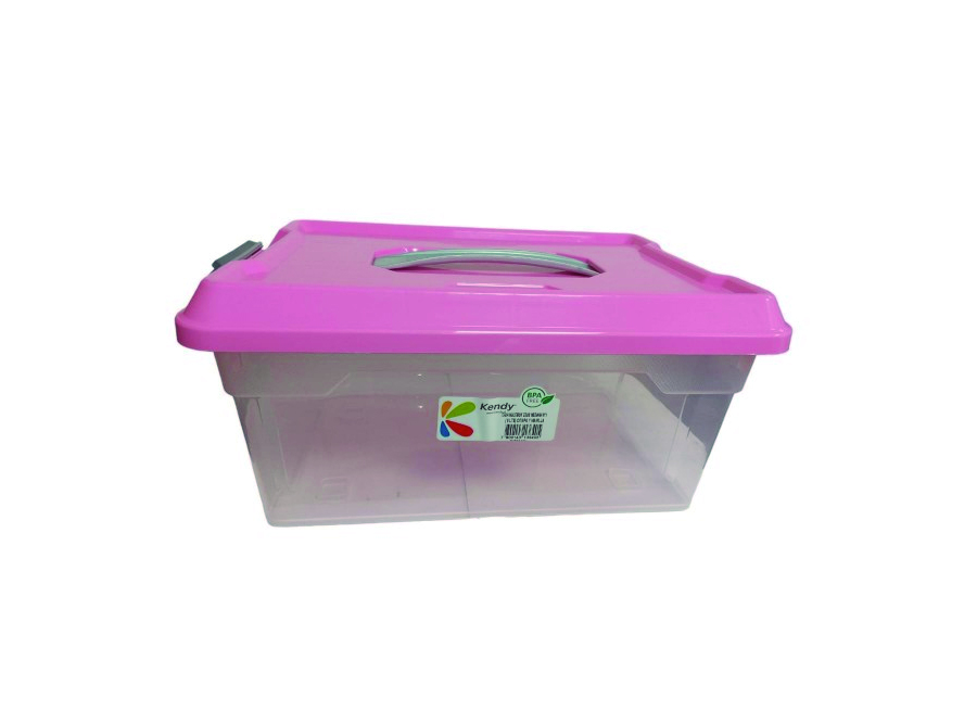  CAJA PLASTICA 9 LT KENDY C/TAPA Y MANILLA 