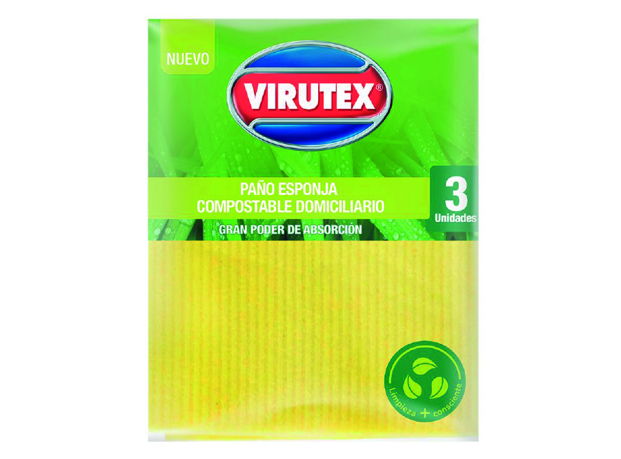  PANO ABSORB/ESPONJA X 3 UN VIRUTEX NATURAL 